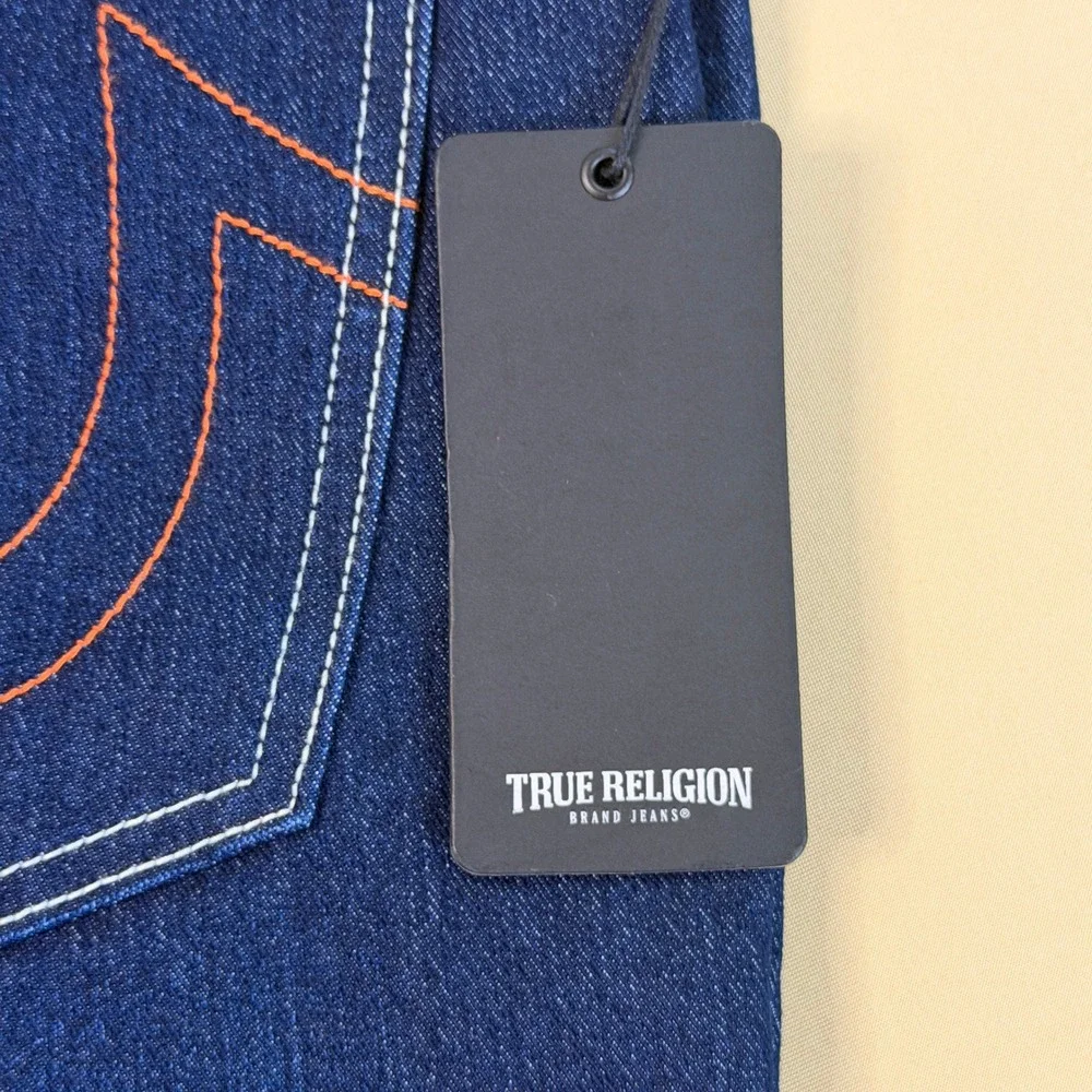 True Religion Geno Slim Jeans Mens 33 Blue Dark Migration Wash NWT Streetwear